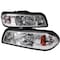 Spec-D Tuning 87-93 Ford Mustang 1 Piece Crystal Housing Headlight Chrome 2LCLH-MST87-RS - alternate 1